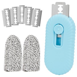 Fengsong ufo non-slip bread Lame,professiona dough scoring tool with extractable blade,sourdough bread tool for baking,scorer for sourdough razor scorer patterns booklet & 5 razor blades (blue)