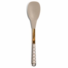 MACKENZIE-CHILDS Kitchen Spoon, Silicone Cooking Spoon, Brown-and-White Mocha Check
