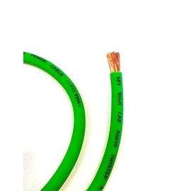 5 ft CCA 4 Gauge Oversized Green Power Ground Wire Sky High Car Audio