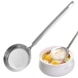 ZYEKIU Skimmer Slotted Spoon Fine Mesh Strainer Sieve Stainless Steel
