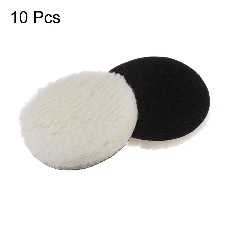 HARFINGTON 10pcs Wool Buffing Pads, 5 inch Polishing Pad Car