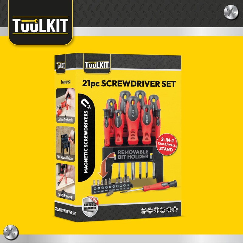 21 Piece Screwdriver Set | Magnetic Screwdrivers with Stand |