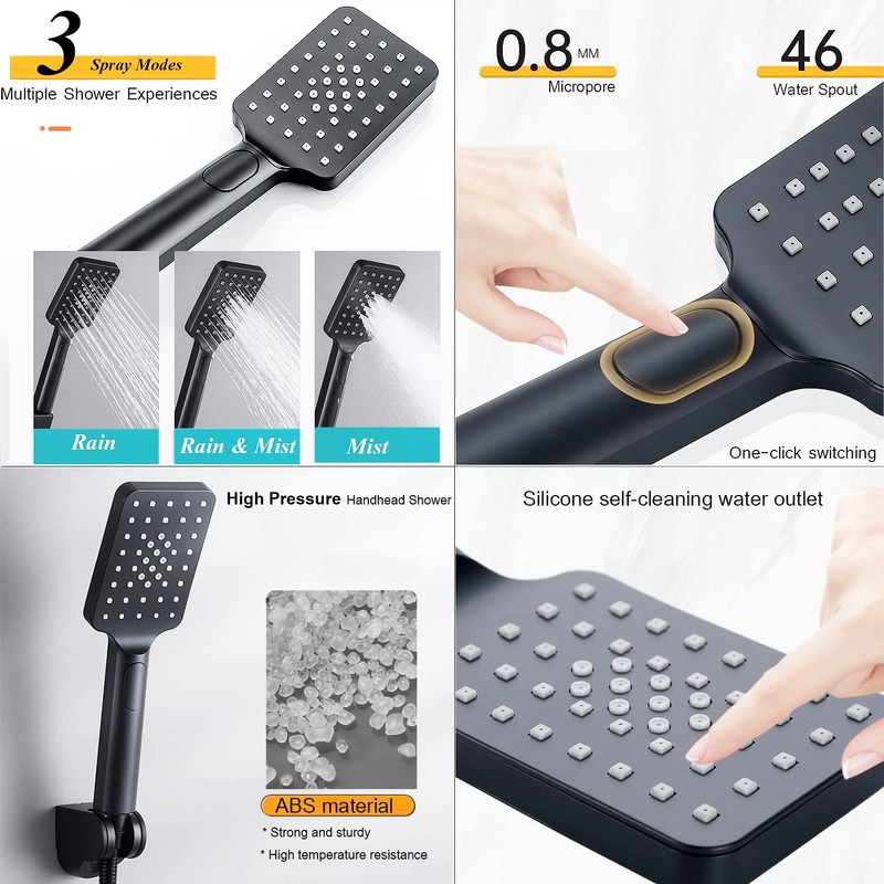 Shower Head, 10'' High Pressure Rainfall Shower Head / 3
