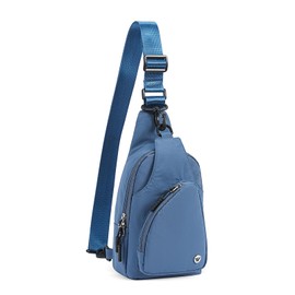 WESTBRONCO - Bolso bandolera pequeño para mujer, de nailon, ligera, para viajes, casual, diario, para uso diario, Azul