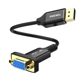 TEKERA DisplayPort to VGA Adapter (Male to Female), Gold-Plated VGA to DisplayPort Converter for Computer, Desktop, Laptop, PC, Monitor, Projector, HDTV