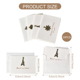 Pack of 20 Birthday Cards, High-Quality with Vintage Envelopes, Minimalist Birthday Cards, Postcard Set for Holiday News, New Year, Christmas, Wedding for Men and Women