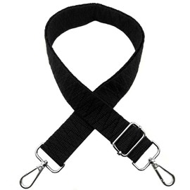 Bag Straps for Changing, Adjustable Shoulder Strap for Bag, Bag Strap Wide 3.8 cm with Silver Carabiner Shoulder Strap, Bag Strap, Carry Strap for Handbags, Colourful, S, Pure Black