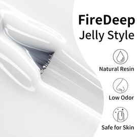 Firedeep Jelly White Gel Nail Polish, Nude Milky White Gel Polish UV Soak Off Translucent Milky White Nail Polish for French Manicure DIY at Home 0.54 Fl Oz