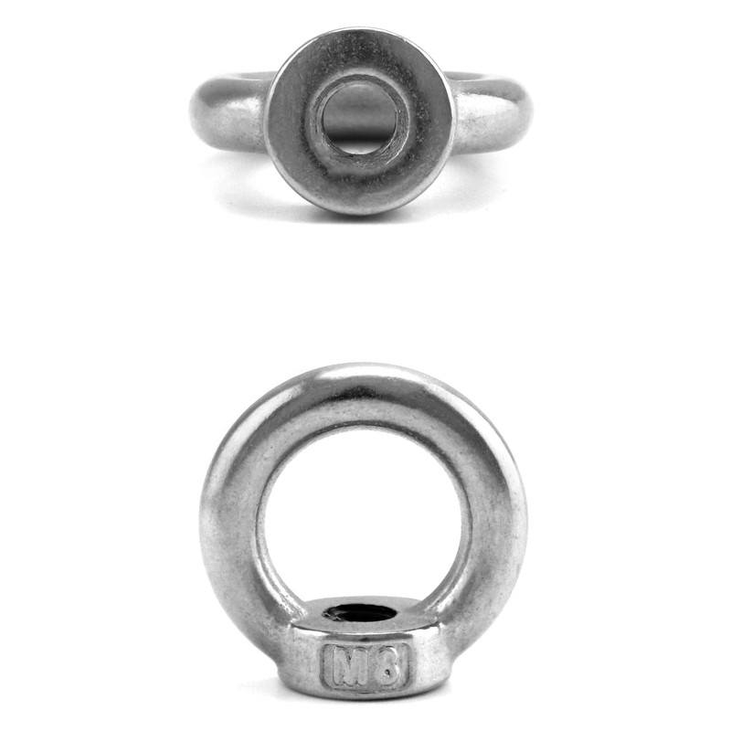 QWORK® 10 Pieces M8 Lifting Ring Nuts, 304 Stainless Steel,