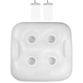 ANCLLO Aufblasbarer schwimmender Getränkehalter, Getränkebecherhalter, aufblasbarer schwimmender PVC-Untersetzer, großer Getränkehalter für den Pool bietet Platz für 4 Flaschen