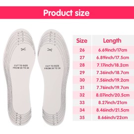 Molain 2 Pairs Sponge Shoe Insoles Heel Grips Cushion Soft Comfort Breathable Washable Prevent Foot Pain Pad Cutable SizeTo Fit