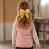 Yellow Velvet Ribbon Linen Hair Bows 5" Soft Velvet Fable