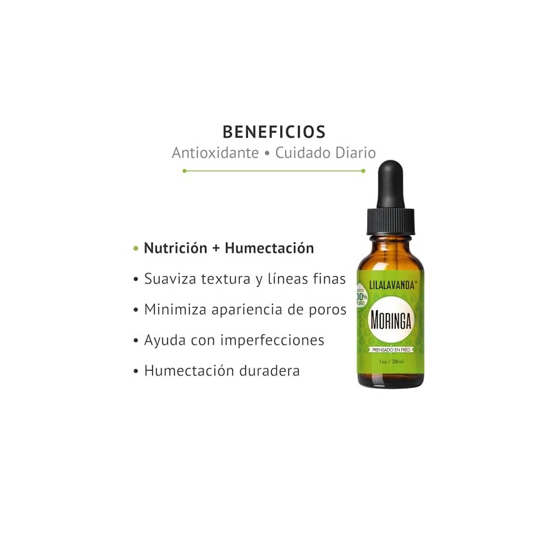 LilaLavanda - Aceite Facial de Moringa Orgánico Prensado en Frío