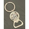 Keyring Bottle Opener Compatible with Route 66 Colour Silver and