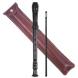 Jasenna Recorder Instrument for Beginner Kids Adults,8-Hole Soprano Descant Recorder Music Flute with with Cleaning Rod & Leather Case For School Student Home Entertainment(2-Wood Light Brown)