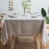 JaeMoose Tablecloth Tassel Cotton Linen Elegant Reusable Decorations Tablecloth Washable