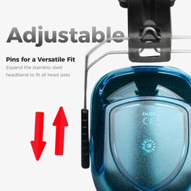 ProCase Noise Reduction Safety Ear Muffs, Hearing Protection Earmuffs, NRR 28dB Noise Sound Protection Headphones for Shooting Gun Range Mowing Construction Woodwork Adult Kids -Crystalblue