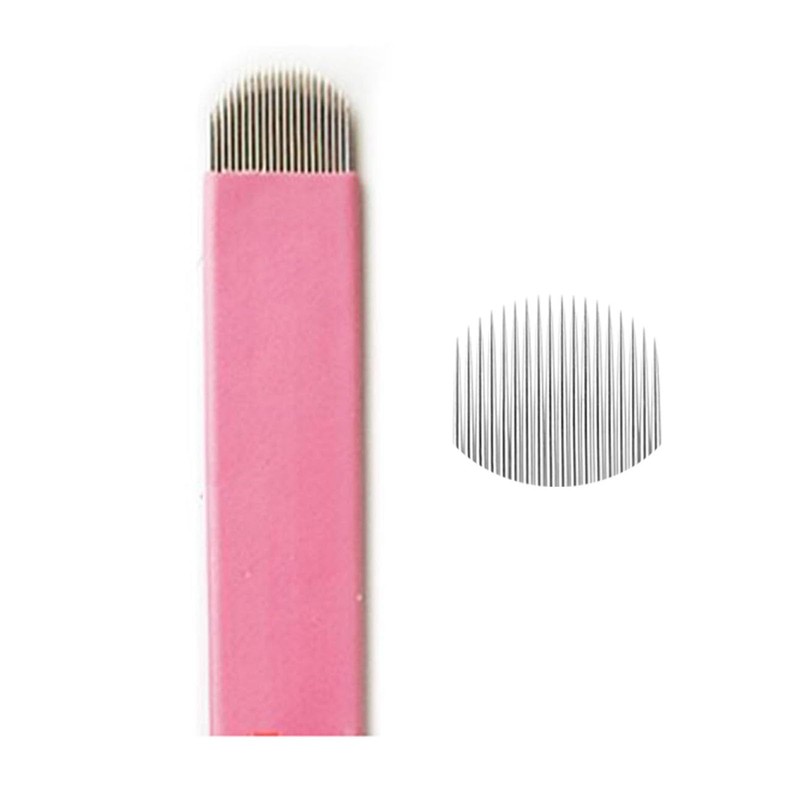 Pack of 50 Disposable Microblading Needles Nano 0.15 mm Pink