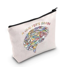 Quilter Gifts for Quilting Lover Sewing Gift A Quilter's Brain Makeup Bag Fabric Lover Quilting Gift (Quilter's Brain Bag EU)