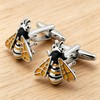 QINGANRAN Cute Bee Cufflinks for Men Insect Design Accessory