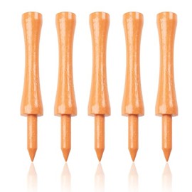 ECADDIE Orange 70mm Bamboo Castle Golf Tees (100 Pack)