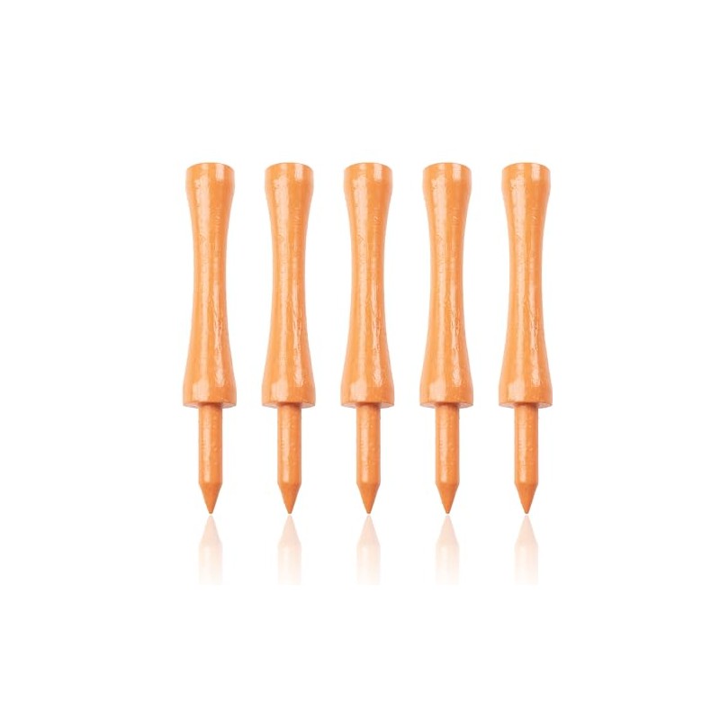 ECADDIE Orange 70mm Bamboo Castle Golf Tees (100 Pack)