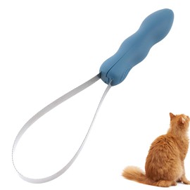 TWZKXC 1 Pack Pet Dual-Sided Grooming Blade, Shedding Brush with Stainless Steel Blades, for All Dog Coat Types, with Soft Grip Handle, Pet Hair Removal Tools