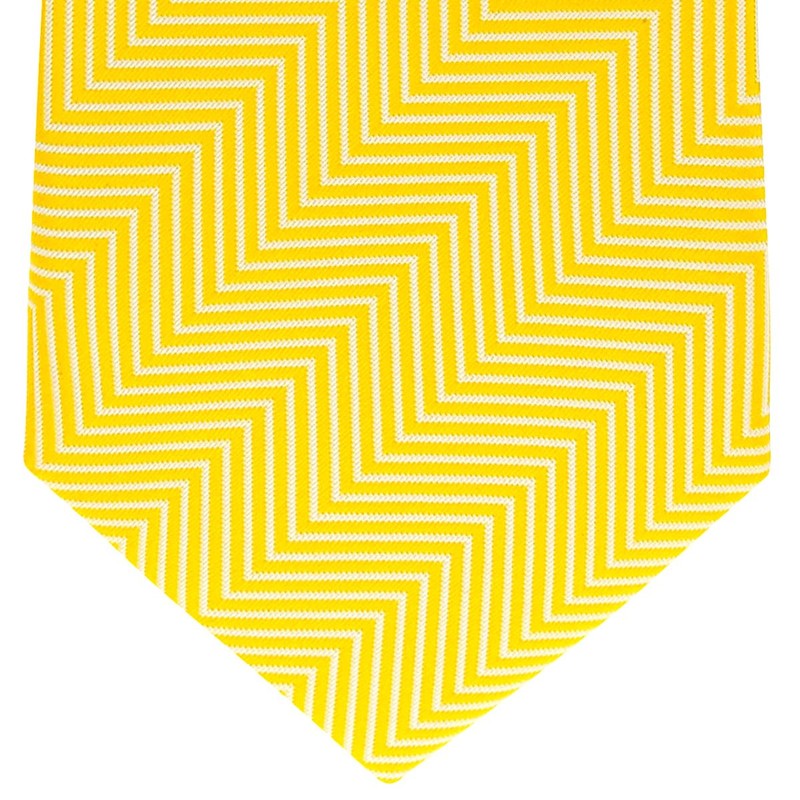 Retreez Boys Woven Tie Herringbone Striped - 8-10 Years, yellow