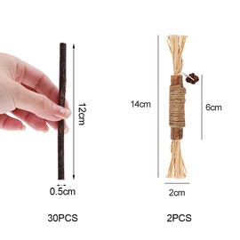 Butyeak Cat Chew Toy, Catnip Sticks, Cat Dental Care, 30 + 2 Pieces Cat Toy Natural Against Bad Breath Dental Sticks Cat, Cat Chew Toy for Practical Dental Care for Cats