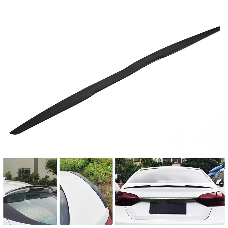 Rear Trunk Spoiler 113.5x7cm Rubber Black Universal Exterior Trim for