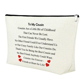 Cousin Birthday Gift Makeup Bags Cousin Gifts for Women Cosmetic Bag Sister Gift Friend Gift for Women Long Distance Relationship Gift for Cousin Graduation Gift for Her Sibling Gift Travel Pouch