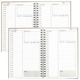 TSUKURIRO B6 Time Management Notebook, ToDo List, Schedule Planner, Daily, Plain Cover, Daily To Do Lists, Set of 2