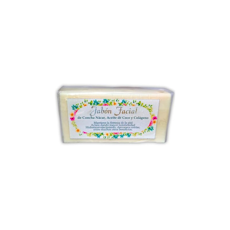 Jabón Artesanal Concha Nacar, Aceite de Coco y Colágeno 100gr,