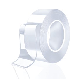 fKiZanthene Heavy Duty Double Sided Tape** - Reusable Removable Mounting Strips for Walls, Posters & Carpets | 5m x3cm Clear Nano Tape