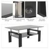DKLGG Glass Coffee Table, Rectangle Center Table Living Room Tables