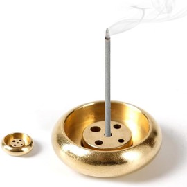 BRIIKPP Mini Size Portable Durable Brass Incense Holder Multi-function Perfect for Tea Ceremony, Study Room, Coffee House Decor
