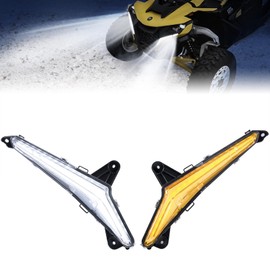 KEMIMOTO Turn Signal Fang Lights Compatible with Can Am Maverick R 2024 2025 LED Front Daytime Running Signature Lights