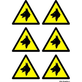 Ellis Graphix Warning Guard Dogs Security Stickers Set of 6 Beware of the Dog Shed Garage Car Van Small Stickers Signs (TM)