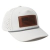 American Flag Trucker Hat with Leather Patch,Curved 5 Panel Rope