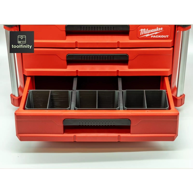 For Milwaukee (3-Pack) Bins for Milwaukee PACKOUT 3-Drawer Toolbox Organizer