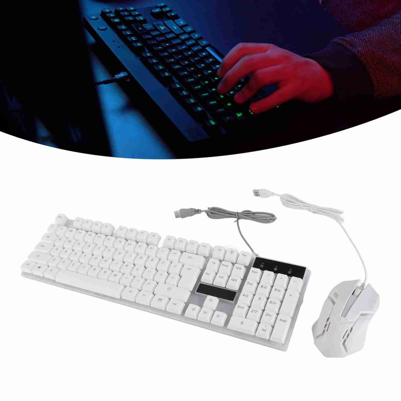 Keyboard and Mouse Combo 104 Keys RGB Backlit USB Wired