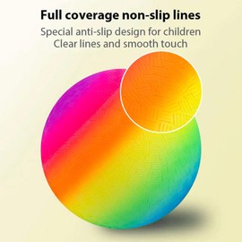 TMRBBesty PVC Rainbow Ball, Children's Play Ball, Bouncy Kickball, Rainbow PVC Soft Ball for Children, for Indoor and Outdoor Use with an Air Pump (8.6 Inches)
