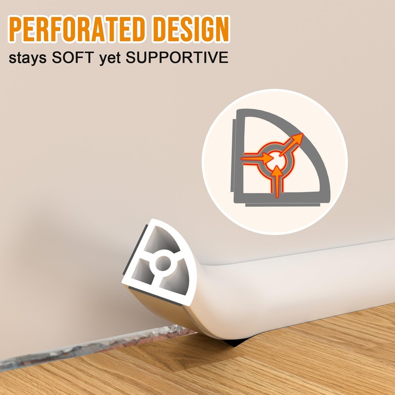 Flexible Quarter Round Molding Trim - 236in Waterproof Bendable Silicone