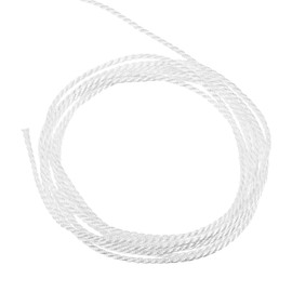 MECCANIXITY Twisted Cord Trim, 22 Yard 1.5mm 3-Ply Twine Braided Rope Shiny Thread String for Craft Gift Bag Curtain Christmas Decor, White - 20m