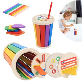 DAJASD Montessori Spielzeug ab 1 Jahr, 3 in 1 Holzspielzeug Steckspiel ab 2, Farben & Formen Sortierspiel ab 1 2 3 Jahre, Kinderspielzeug aus Holz, Montessori Sensorisches Spielzeug für Kinder ab 1-3