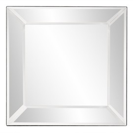 Howard Elliott Vogue Inward Square Hanging Wall Or Vanity Mirror, Mirrored Frame, 24 x 24 Inch