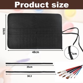 skytowards 30 Compartments Pencil Roll Pencil Case Canvas Brush Bag 49 x 33 cm Pencil Case Roll Pen Holder Bag Brush Case Army Black Brush Case Brush Roll for Artist Sketching