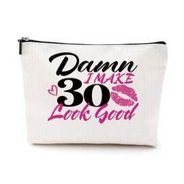 30th Birthday Gifts for Her Cosmetic Bag Gifts for 30 Year Old Woman Wife Sister Mother Nurse Makeup Bag Cheer to 30 Years Wedding Anniversary Mothers Day Makeup Pouch 30th Birthday Party Favors