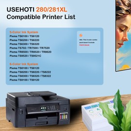 USEHOTI PGI-280XXL Black Ink Cartridges, Compatible 280 PGBK XL/XXL Replacement for TR8620a TR8620 TR8520 TS9120 TS6320 TS6120 Series Printers, 2-Pack