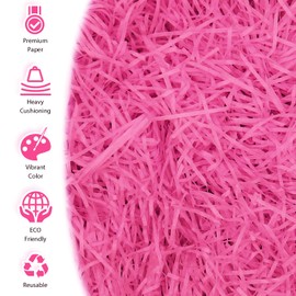 200 g Raffia Filling Material Gift Hamper Shred Shred Paper Gift Filling for Party Hamper Filling and Gift Packaging for Gift Box Decorations (Magenta)